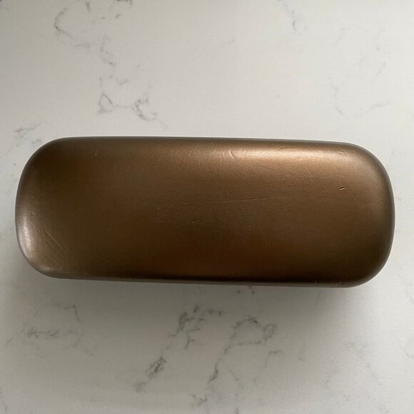 Gucci Vtg Hard Sided Sunglass Case Dark Bronze & Gold w Velveteen Interior OS - Picture 2 of 6